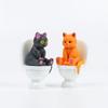 1Pcs Funny Toilet Cat Figurine Resin Mini Cat Statue Cute Animal Desktop Ornament For Home Cabinet Decoration Gift