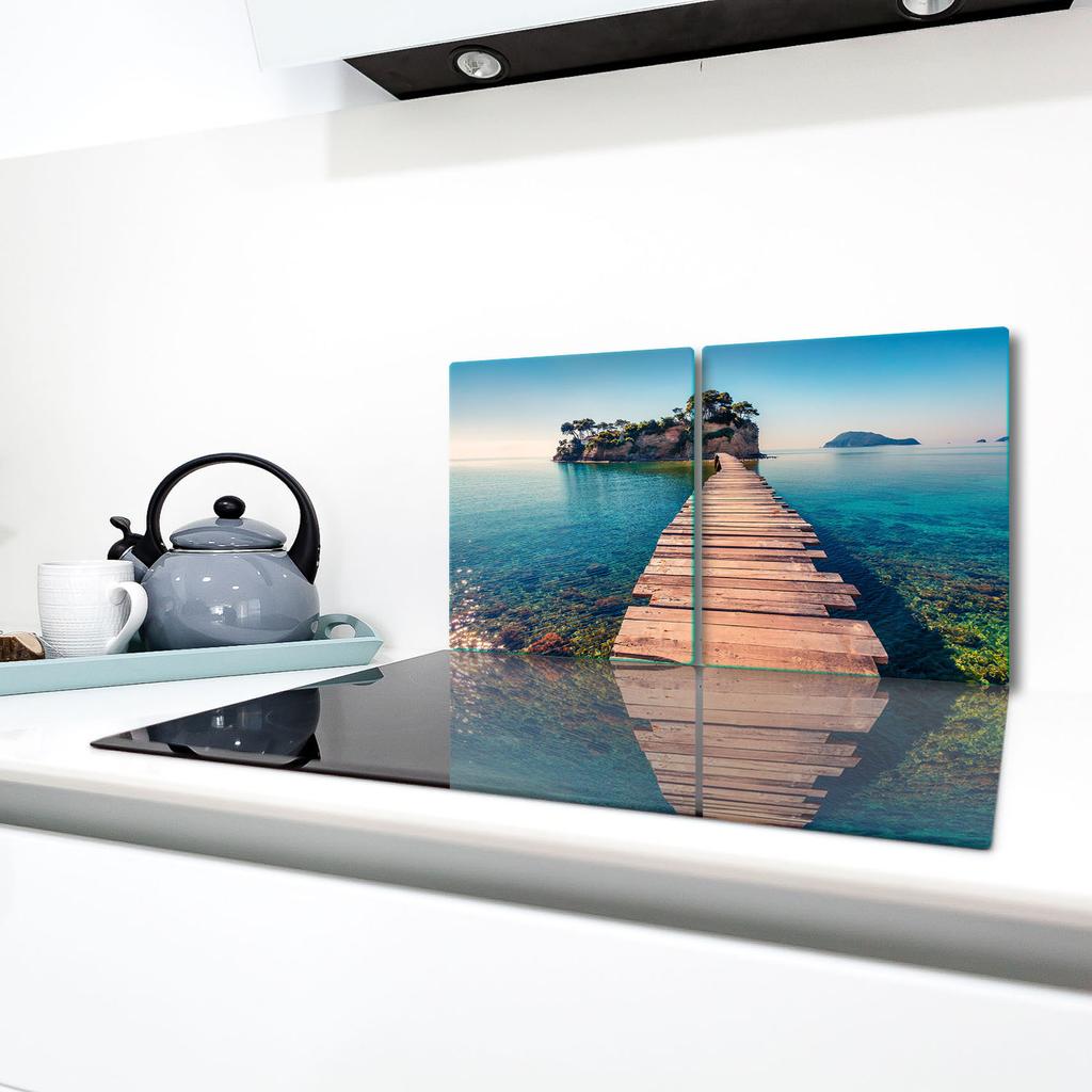 2x GLASS PROTECTIVE PLATE FOR STOVE 40x52 LANDSCAPE