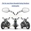 Motorcykel 8mm Backspegel Svarta Sidospieglar För Harley Dyna Electra Glide Fatboy Iron 883 Road Glide Sportster 883 1200