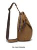 Men's Waxed Canvas and Top Layer Cowhide Travel Crossbody Bag
