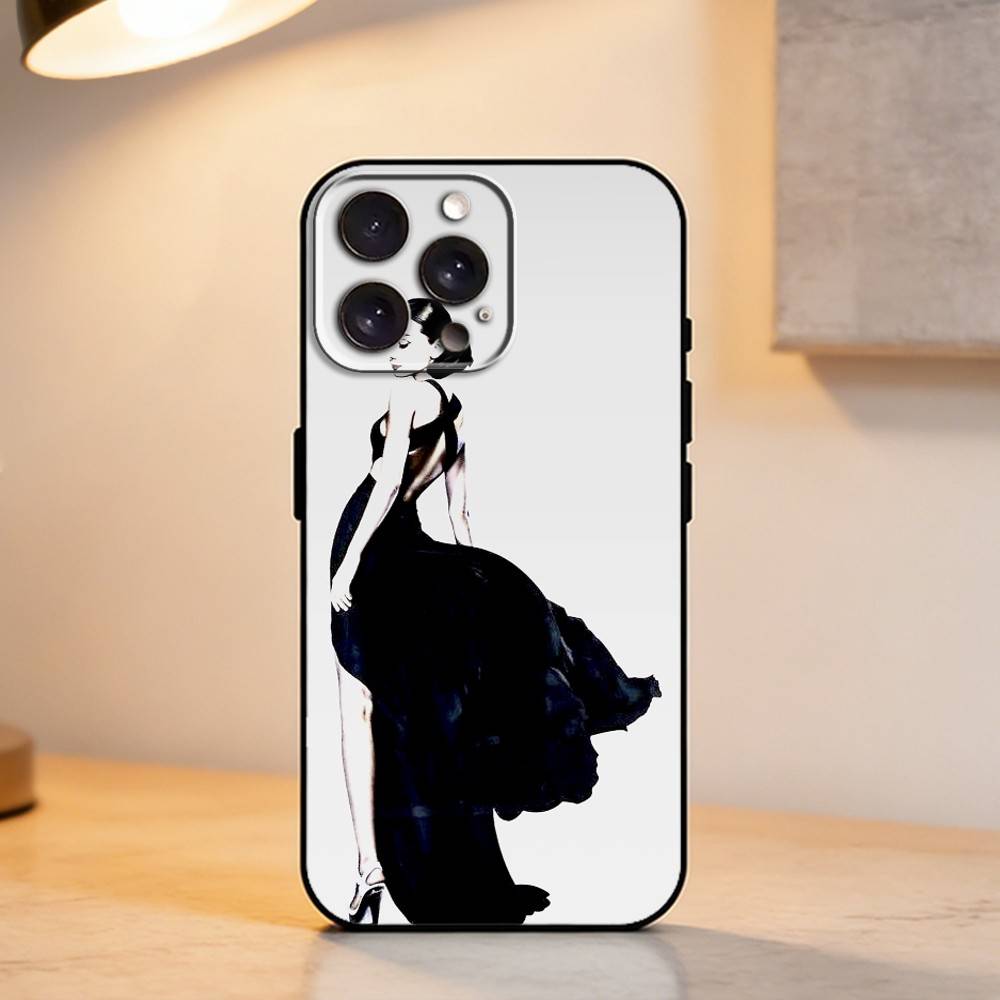 Actress A-Audrey Hepburn    Phone Case For iPhone 17,16,15,14,13,12,11 Plus,Pro Max,XS,Soft Silicone Black Cover