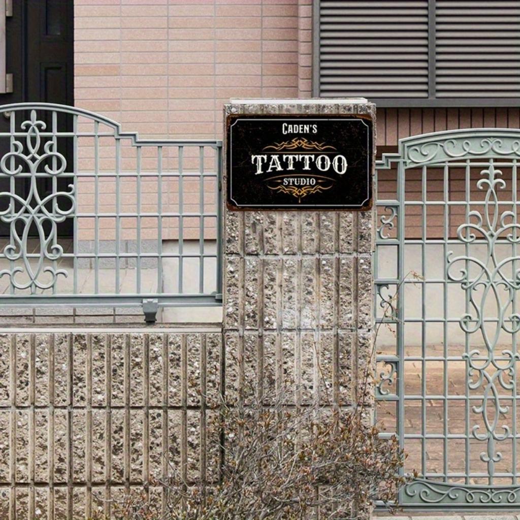 Customizable Personalized Metal Sign Vintage Aluminum Wall Art Tattoo Studio Decor