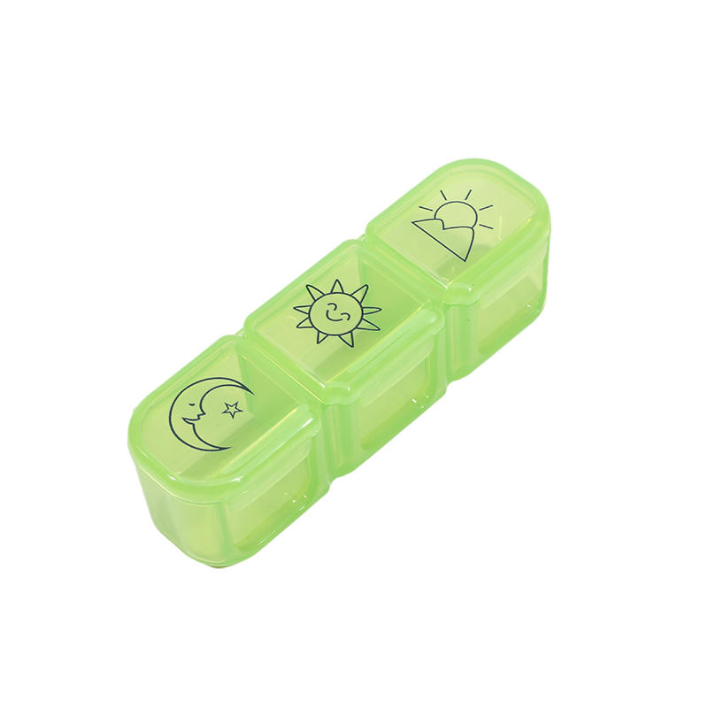 Mini Organizer Case 3 Grids Travel Medicine Box Simple Small Tablet Pill Storage Organizer Box Holder Container Dispenser Case