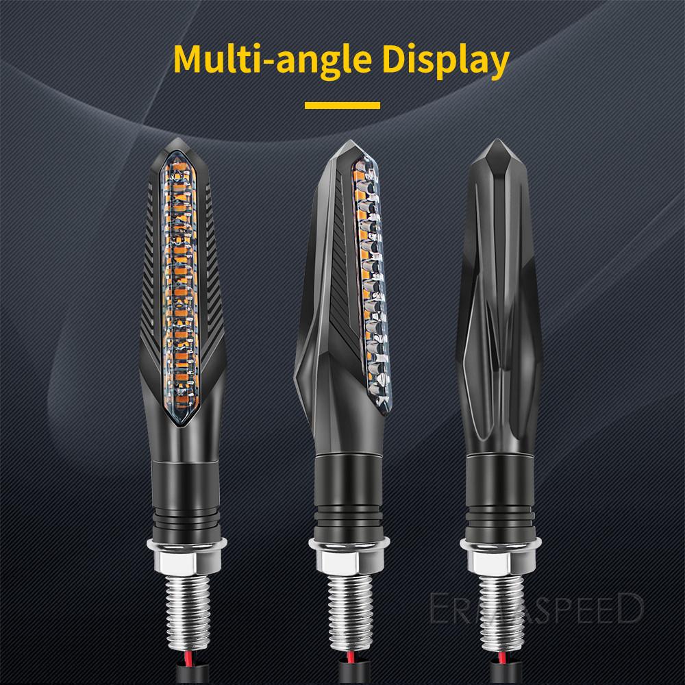 4Pcs Flowing Turn Signals Motorcycle LED Turn Signal Lights Flashing Blinker Universal Amber Lamp Waterproof IPX6 12V