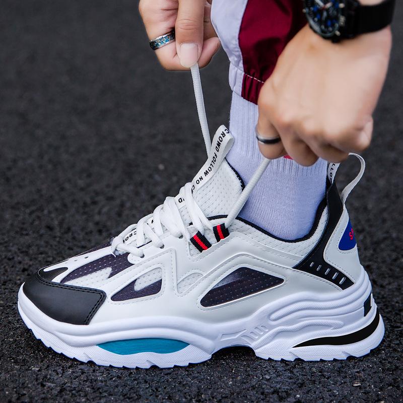 Men's shoes summer junior high school students casual sports shoes men's running versatile little white dad shoes platform non-slip