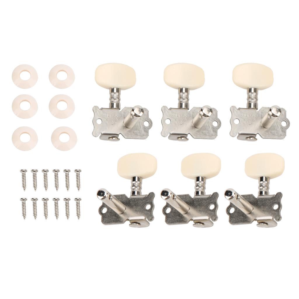 6PCS Guitar String Button Single Hole Steel Column Square Head Folk Instrument Tuning Pegs