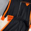 Herbst Winter Kontrast Farbe Gestrickte Pullover Trainingsanzug Volle Hülse Zipper Mantel Jacke und Knöchel-länge Hose Zwei Stück Set