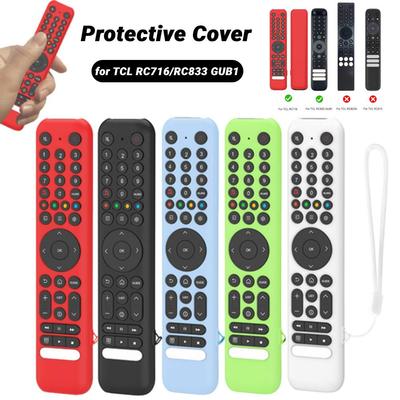 Silicone Remote Case for TCL RC716/RC833 GUB1 Protective Controller Sleeve Skin Anti-Slip Silicone Sleeve Anti-Drop with Lanyard