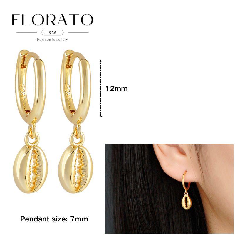 Evil Eye 925 Silver Ear Needle Exquisite Shell Zircon Retro Geometric Pendant Earrings for Women Fashion Party Jewelry