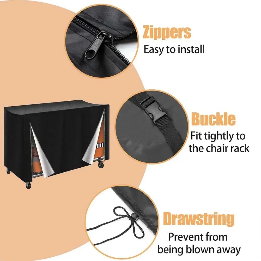 Folding Chair Storage Rack Cover 186*89*107cm Long-Lasting 420D Folding Chair Storage Rack Cover - Waterproof & UV Resistant!