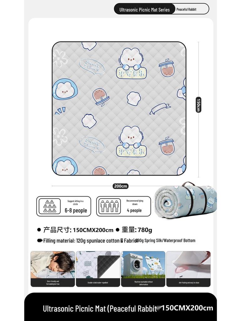 Verdickte tragbare rutschfeste Outdoor-Krabbel- und Picknickmatte für Babys