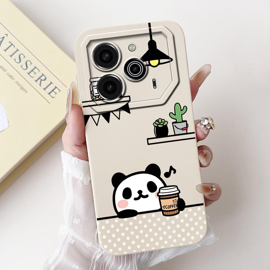 Für Tecno Pova 6 Pro 5G 2024 Hülle LI9 Kameraobjektiv Schutzabdeckung Niedlicher Panda Cartoon Weicher Stoßfänger Für Tecno Pova 6 Pova6 5G Capa
