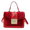 velvet handbag women's new light luxury small square bag niche design portable oblique span bag