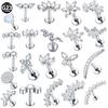 1PC Titanium Cubic Zirconia Tragus Helix Piercing Stud Earrings for Women Internally Threaded Labret Piercing Lip Ring Jewelry