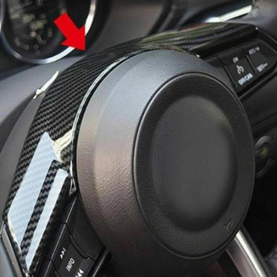For Mazda CX-5 CX5 2017-2023 Carbon Fiber 3X Car Steering Wheel Decor Cover Trim