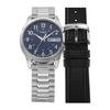 TIMEX MAIN STREET BOX SETS Wristwatch, Navy Dial, Stainless Steel, Mineral Glass, Quartz Movement, 38mm, American Brand, Watch, TWG063700, Unisex, Sil