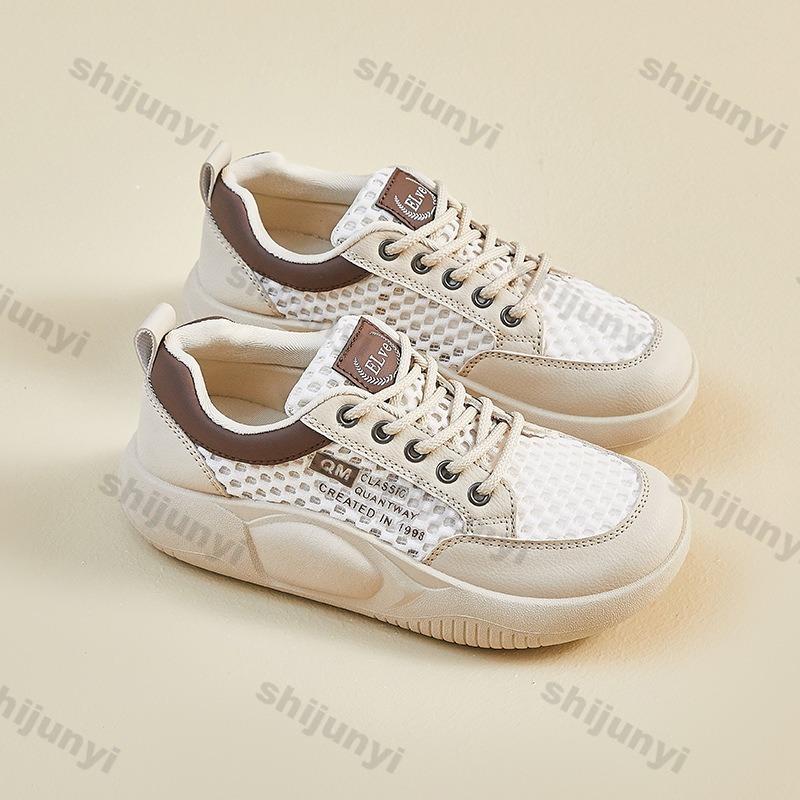 Fashion Women's Platform Casual Shoes 2025 New Height Increase Mesh Breathable Sports Shoes Comfortable Fashion Lace Up Vulcanize Shoes