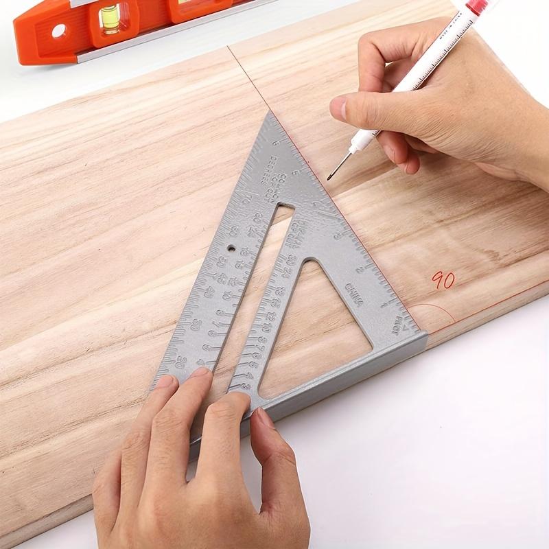 2pcs Woodworking Combination Tools, Including 1pc Torpedo Ruler and 1pc Triangle Ruler, Frame with Measuring Level, Woodworking Measuring Tape