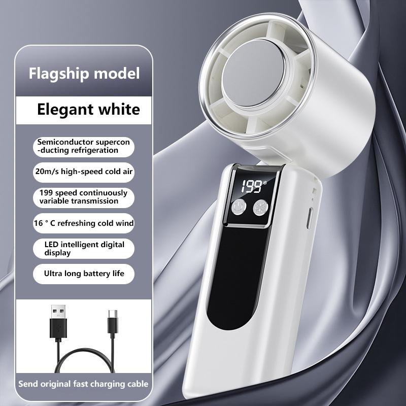 199-speed High-speed Cooling Fan Usb Charging Digital Display Large Wind Turbine Handheld Portable Fan Mini Cooling Fan 2026 Hot