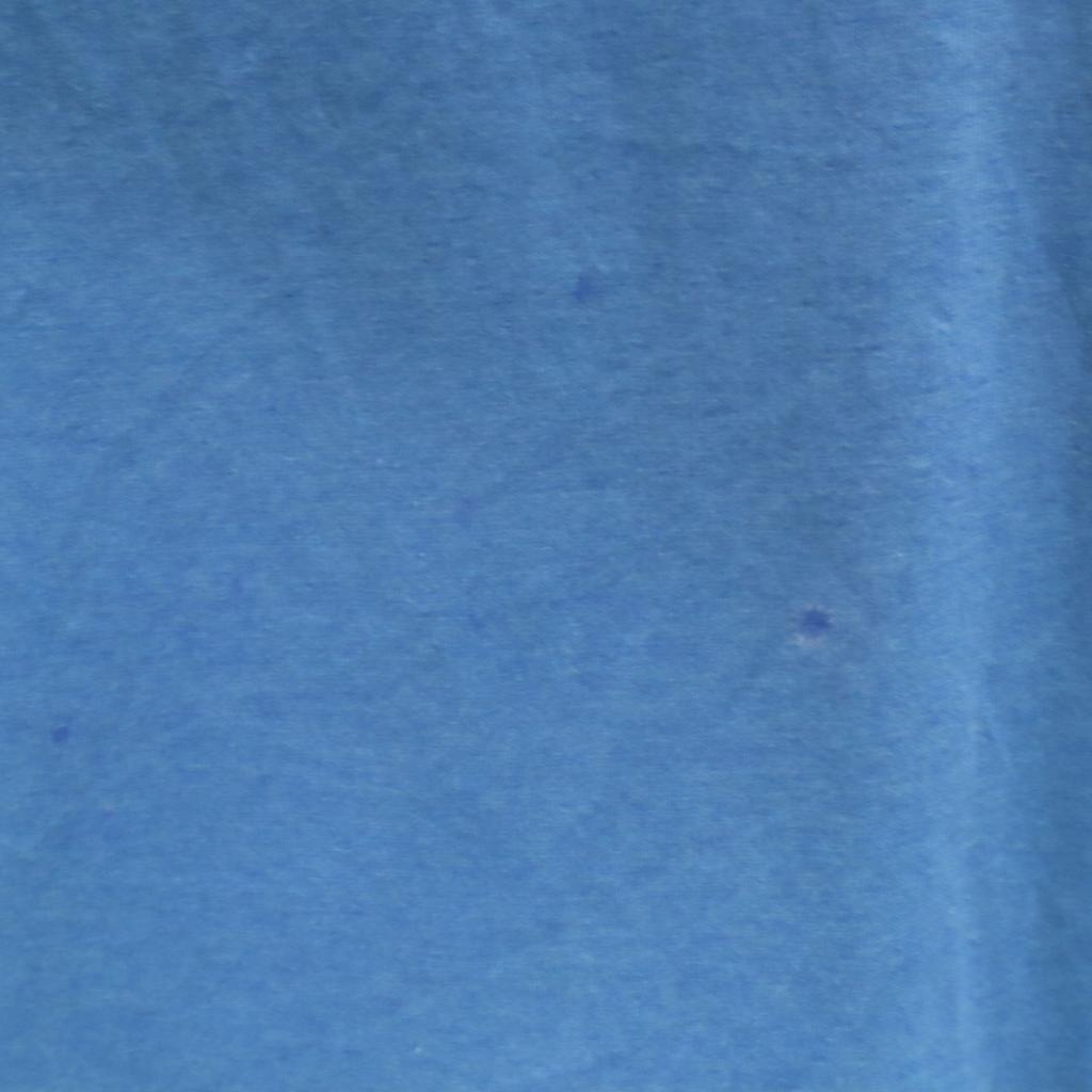 80s Vintage Made in USA Short sleeve V neck T-shirt L blue Single stitch Men's Used