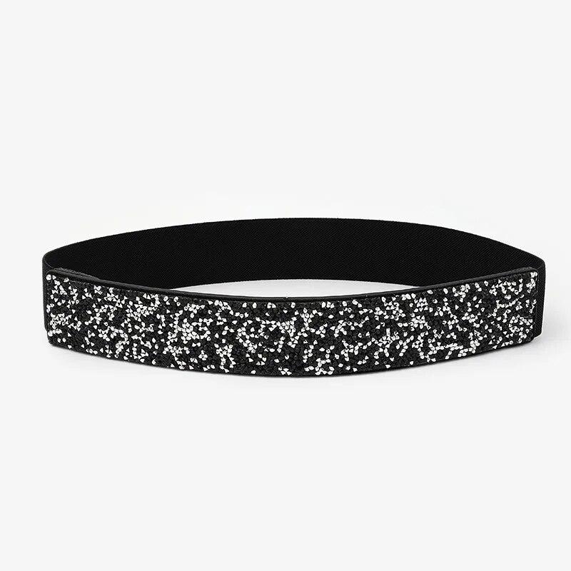 

Жіночий ремінь, інкрустований стразами, еластичний пояс, блискучий модний кришталевий пояс, еластична застібка на талії, широкі пояси з сукнею