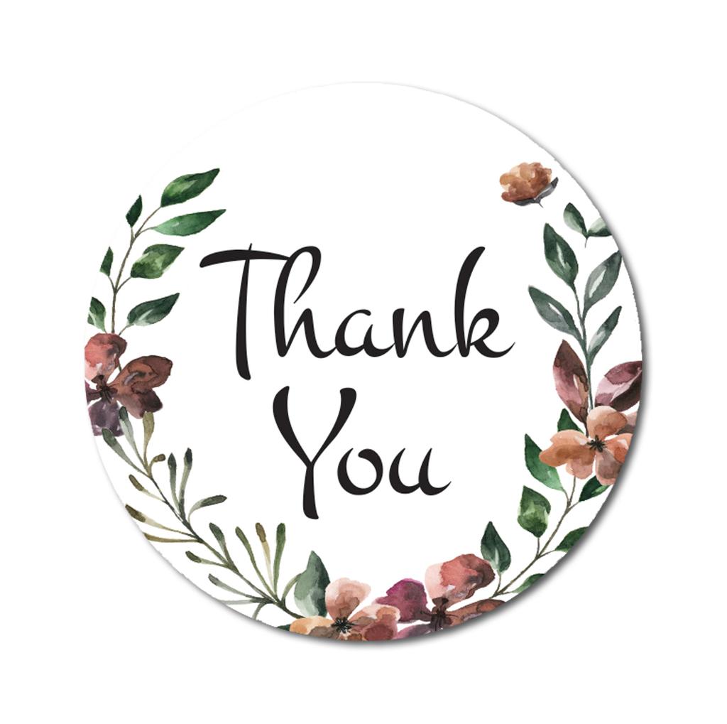 Darling Souvenir Personalized Botanical Floral 1.6 Inches Round Thank You Stickers DIY-45