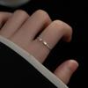 Silver Simple Thin Clear CZ Finger Rings Adjustable 14K Gold Ring For Women Wedding Jewelry Gifts