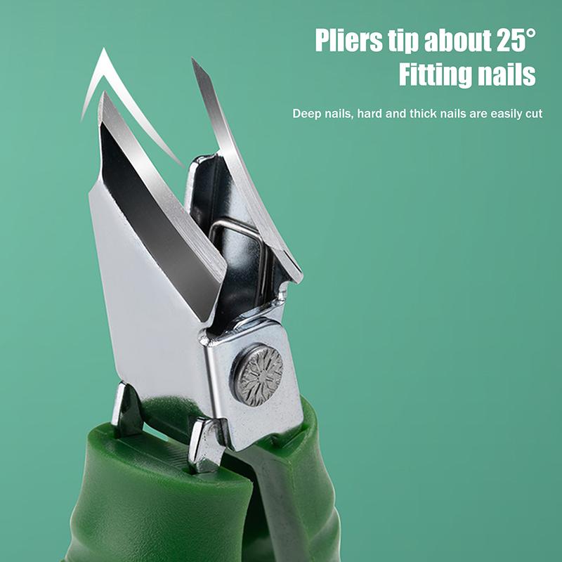 Durable Slant Edge Nail Clipper Large Opening Splash-Proof Nail Trimmers Nail Pliers Green Bamboo Shape Household Manicure Tools