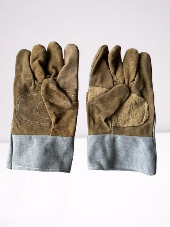 Insulated Suede Palm Leather Welding Gloves - Non-Slip Protection for Electric Welding