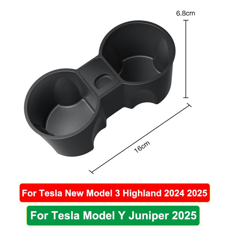 For Tesla Model Y Juniper 2025 Launch Model 3 Highland 2020-2025 Water Cup Holder Center Console Tidying Non-slip Accessories