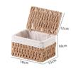Hand-woven Storage Baskets with Lid/Liner Desktop Sundries Organizer  for Closet Shelf