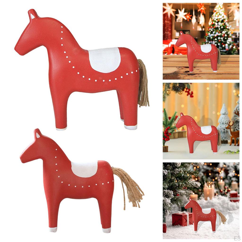 Horse Ornament Room Wooden Figurine Keepsake Art Crafts Portable