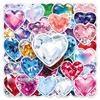 50/100PCS Sparkling Heart Stickers Love Diamond Shape Colorful Cool Decoration Phone Case Notebook Water Cup DIY Stickers