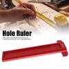 TS-8 Woodworking Hole Ruler Aluminum T shaped Measuring Tool   Scriber for Hardware(Red )