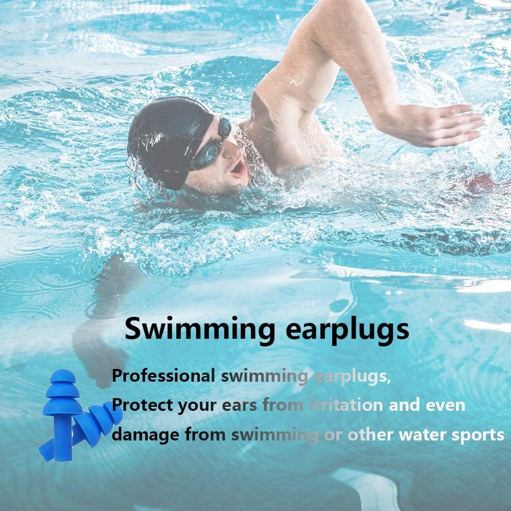 8 Pairs Earplugs for Sleeping Noise Cancelling, Reble Ear Plugs Soft, Silicone Ear Plug, for Sleeping, Swimming, Snoring, Concerts, Work, Noisy