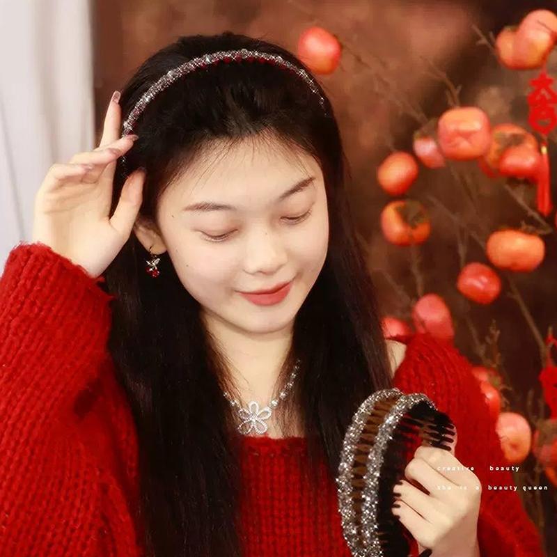 Flocking Bezel Hair Hoops For Women Ladies Solid Color Toothed Non-Slip Headband Hair Band Hair Accessories