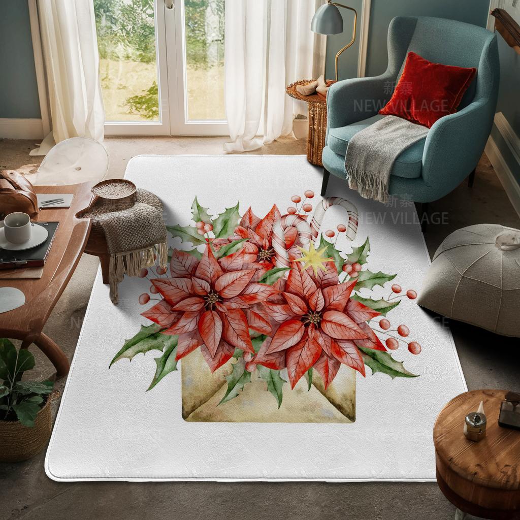 House Entrance Carpet Home Door Mat Living Room Bath Foot Bathroom Non-slip Water Absorption Rugs Bath Merry Christmas Winter
