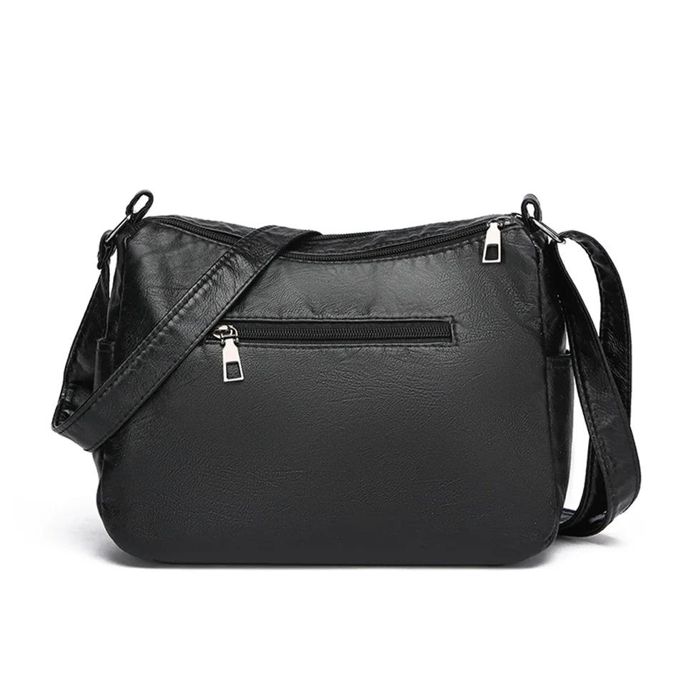 Ladies Luxury Bags Csw003 Women's Fashion Soft Leather Crossbody Bags For Casual Multi Pocket Messenger Bags Retro Handbags Shoulder Bags