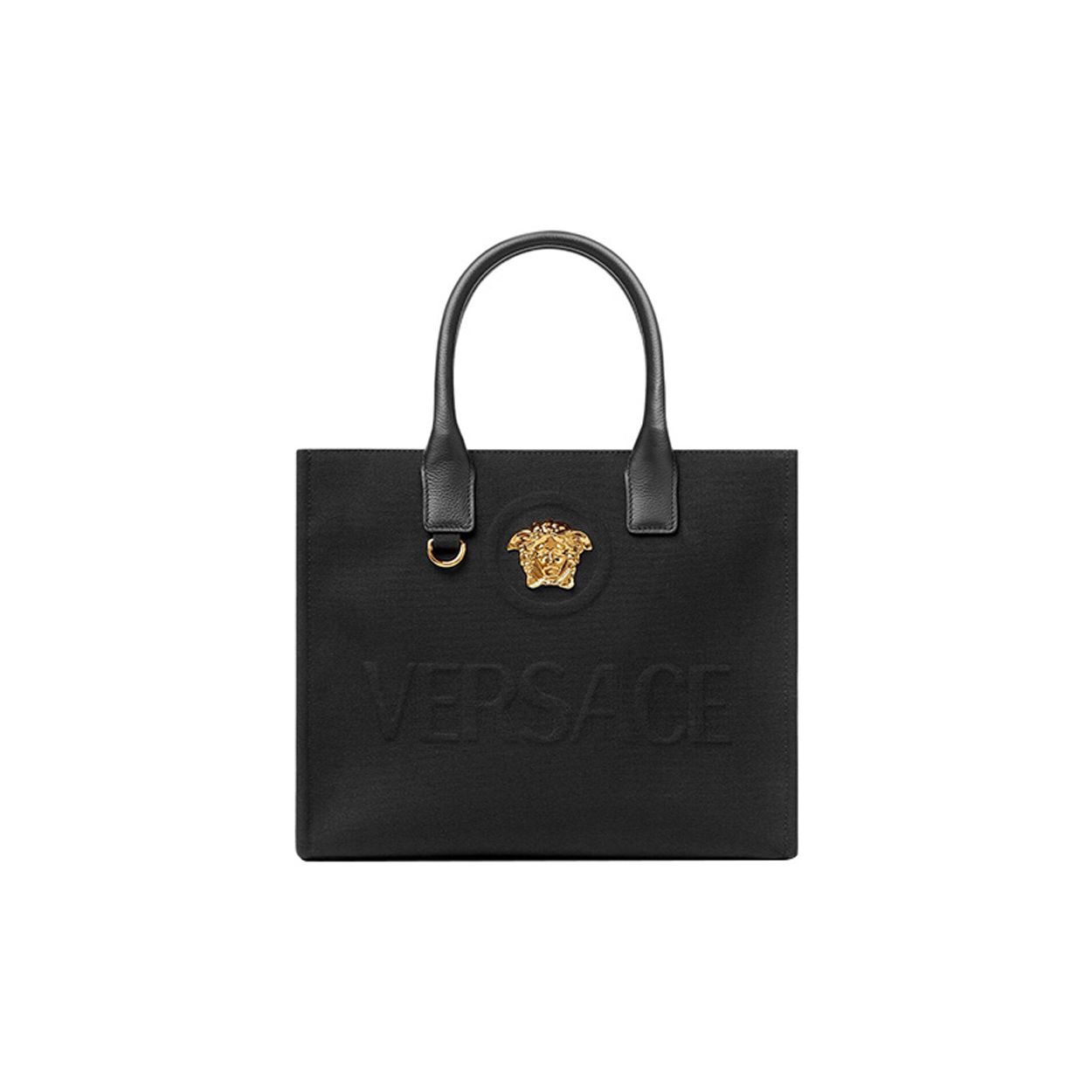 

Versace La Medusa Panel Detachable Adjustable Shoulder Strap Cotton Blend Calfskin Tote Bag Women Tote Bag Black 1005861-1A03095-1B00V Basic Set (Bag+Dust Bag)