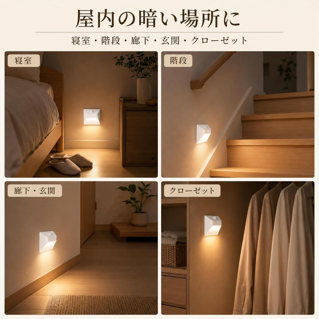 Orihome Motion Sensor Light, Indoor Use, USB Rechargeable, 2200mAh High Capacity, Approximately 6 Months of Charging Without Recharging on Low