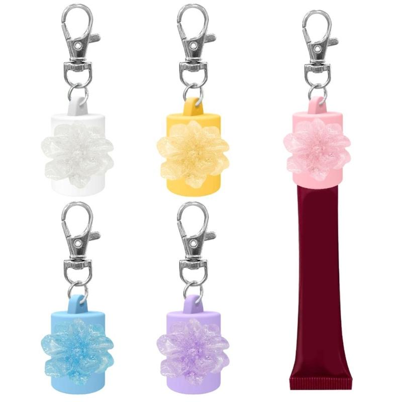 Portable Silicone Lip Gloss Keychain Cap Leak Proof Design Travel Friendly Cosmetic Container For Travel TouchUps