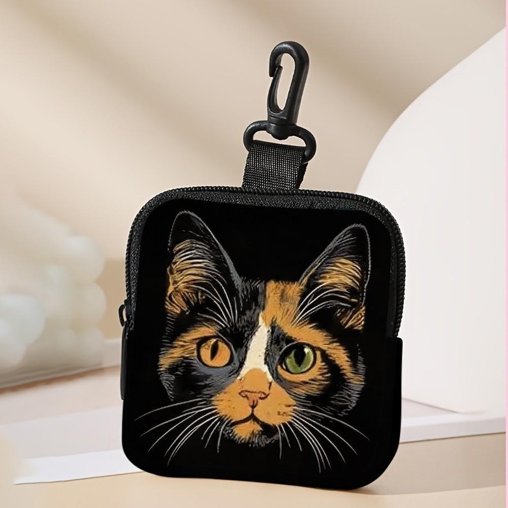 Trendy Mini Cat Coin Purse Water-resistant Lightweight Zipper Storage Bag PVC Portable Wallet Friends Gift