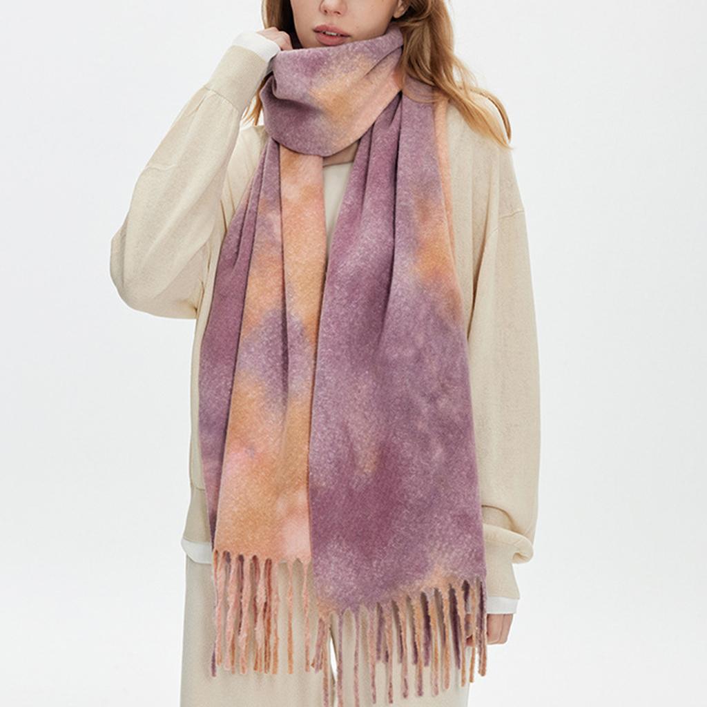 Women's Tie- Boucle Yarn Scarf Warm Neck Warmer for Fall Winter