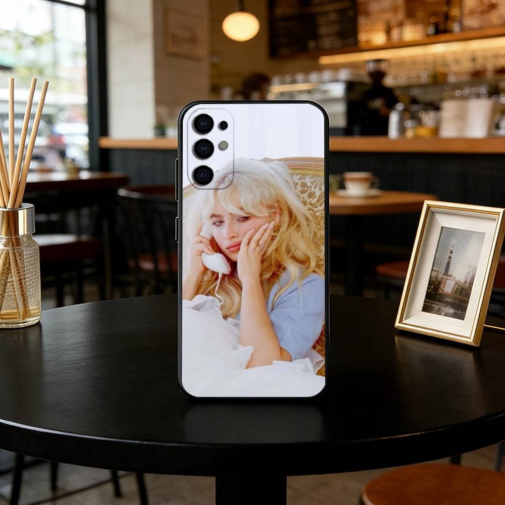 

Pop singer Sabrina Carpenter Phone Case For Samsung S25,S24,S21,S22,S23,S30,Ultra,S20,Plus,Fe,Soft Silicone Black Cover Samsung S235G