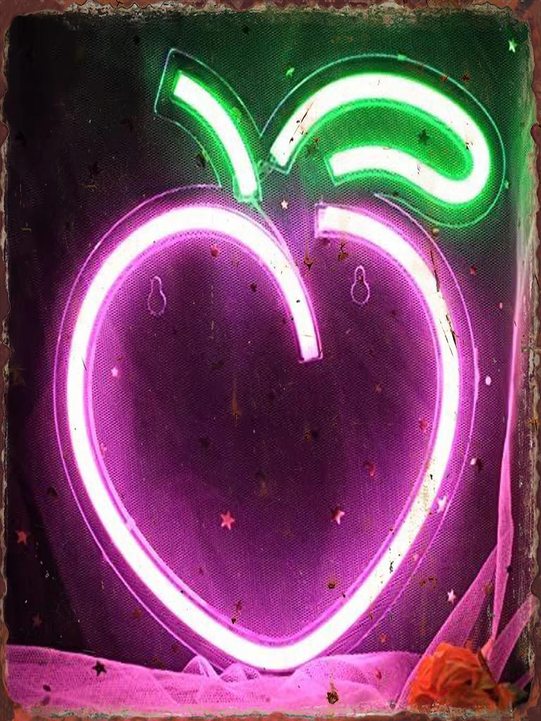 Neon Fruit Metal Tin Sign Supermarket Fruits Area Poster Restaurant Background Home Iron Plate Mural Bar Club Wall Decor Plaque