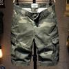 Camouflage-Workwear-Shorts für Herren, Sommer, locker sitzende, lässige Sport-Fitness-Caprihose mit mehreren Taschen