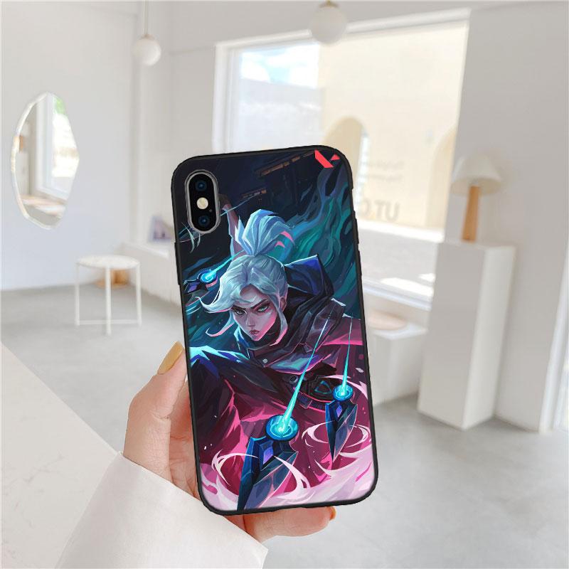 AQ108 V-VALORANT Soft Shell Phone Case for iPhone 16 15 14 13 12 Pro Max Plus Mini