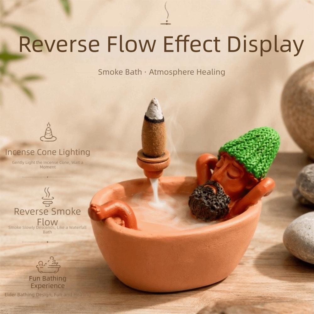 Resin Bathtub Backflow Incense Burner Ash Collection Tray Cone Incense Holder Living Room
