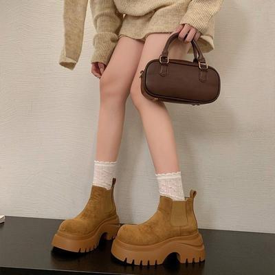 Scarpe con suola spessa, Muffin, Stivali leggeri con suola spessa, Stivali da camino, Stivali singoli, Stivaletti da donna