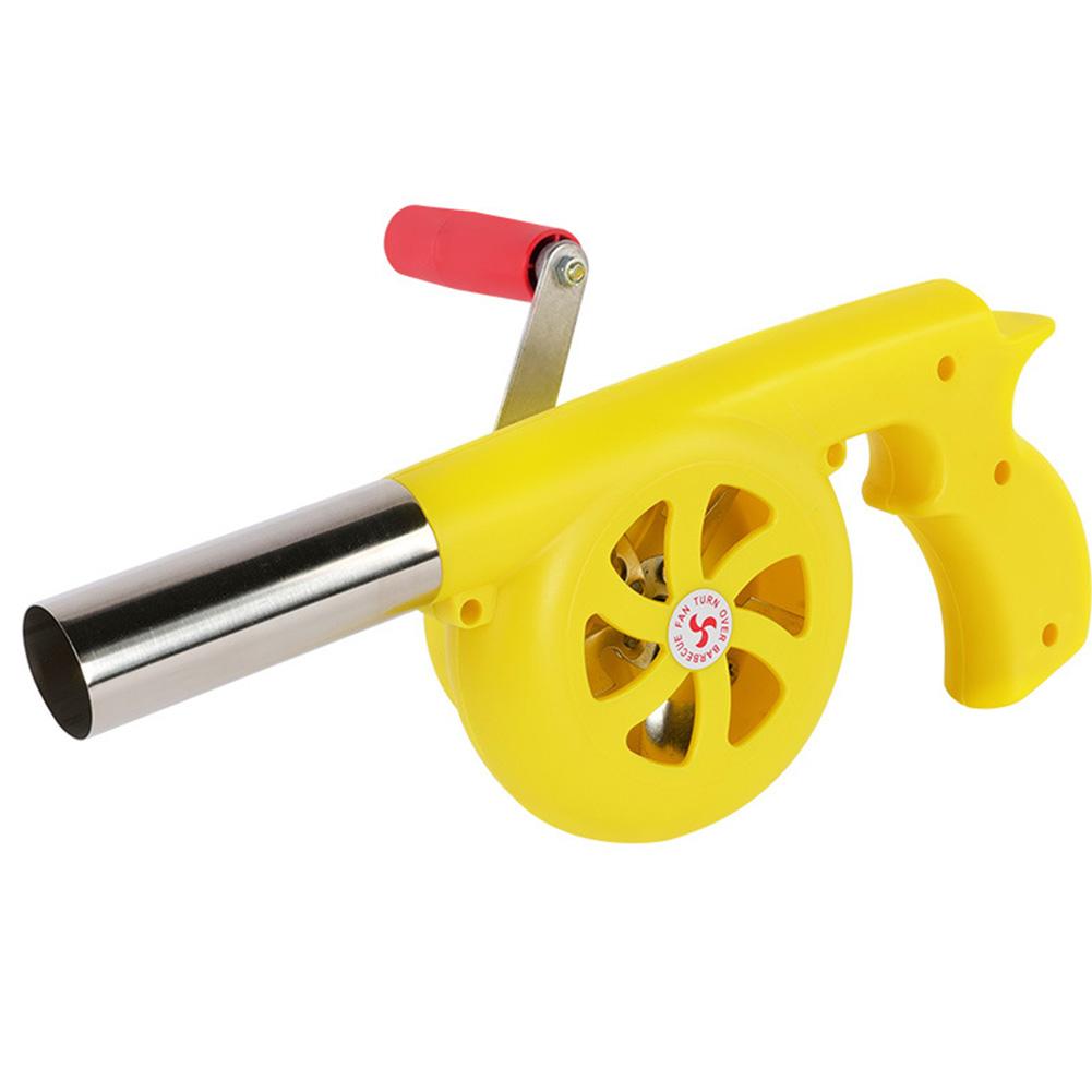 BBQ Air Blower Manual Picnic Camping Make Fire Combustion Tool Outdoor Bbq Kitchen Stuff Air Blower Yellow